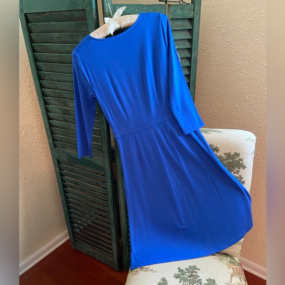 NWT Talbots, cobalt blue knit dress, size XS - Picture 2 of 5